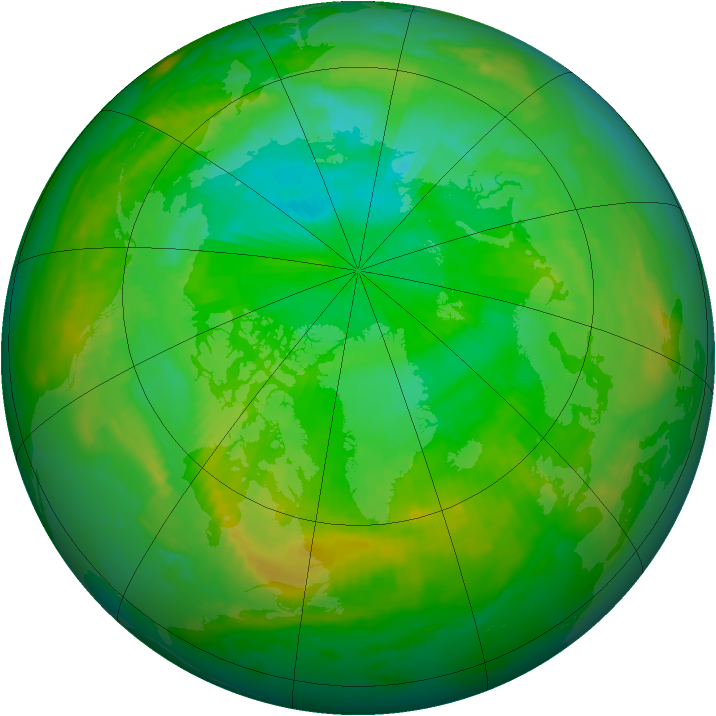 Arctic ozone map for 03 August 1982